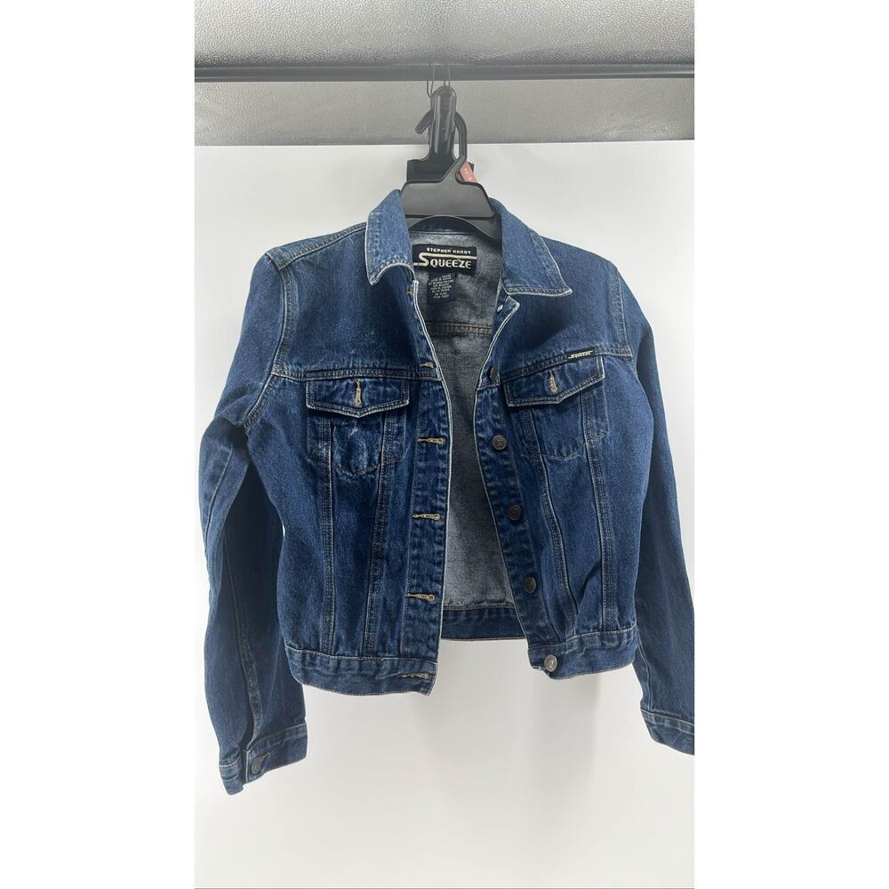 Stephen Hardy Squeeze Women's Blue Denim Jean Jacket Button Front Sz M